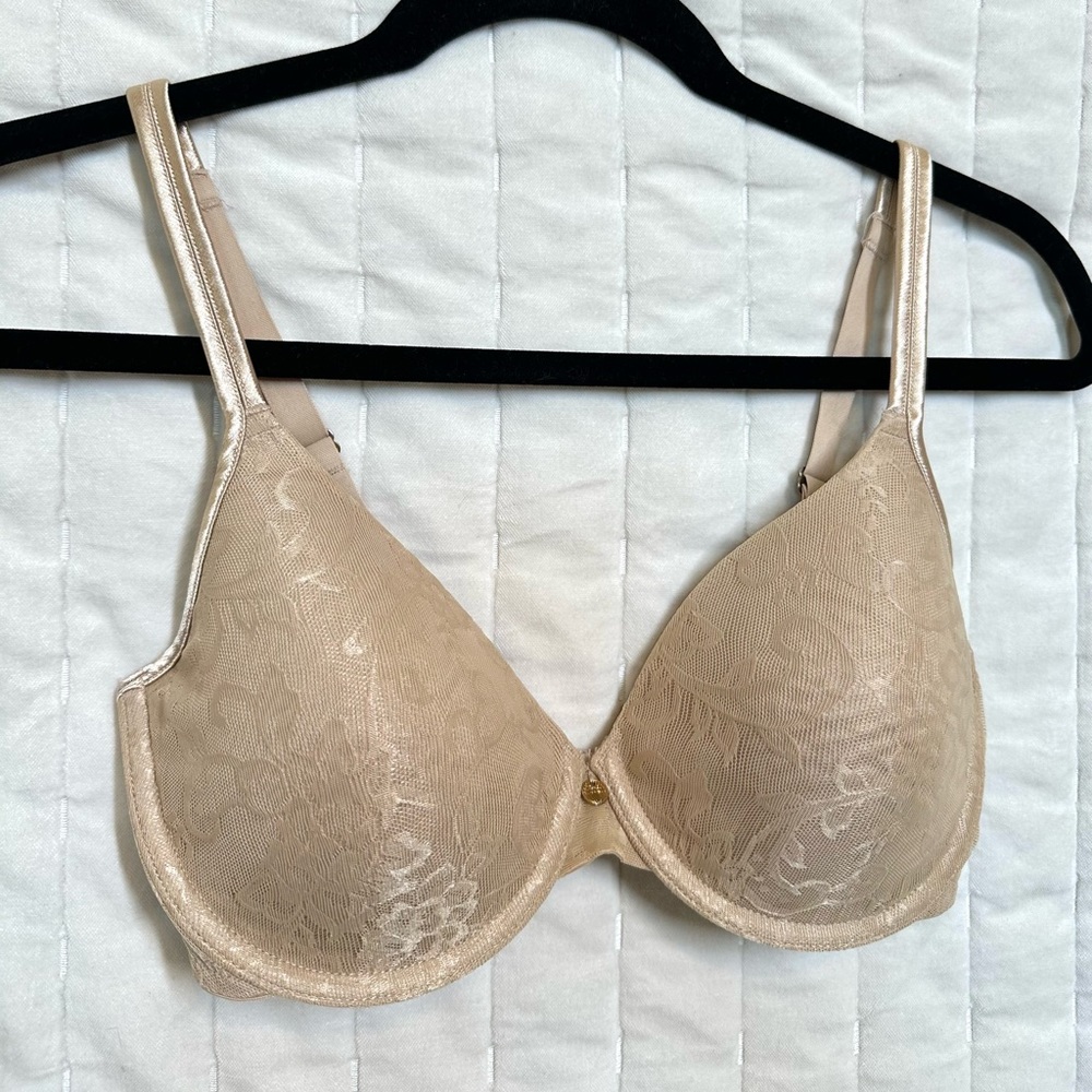 32DD Natori Womens Beige Underwire Back Closure Padded Demis Bra 1L